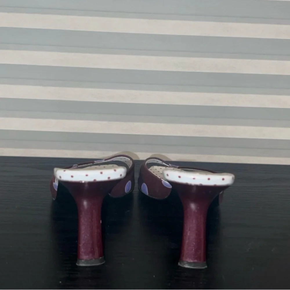 PRADA Spring Y2K Polka Dot Mule Kitten Heels - Picture 7 of 8